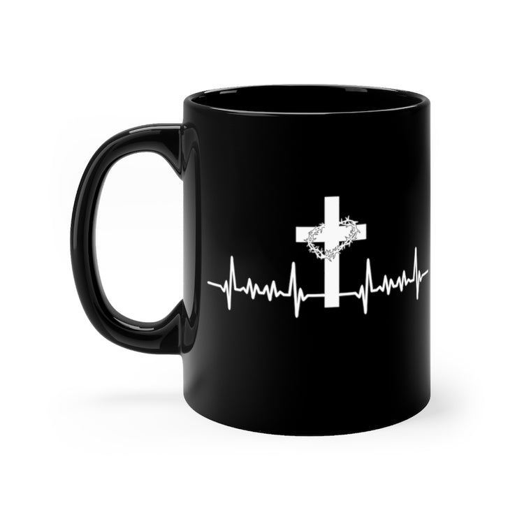 11oz Black Coffee Mug Ceramic  Novelty Christianity Cross Christianism Religious Devotee Hilarious Worshipping Worship Apostolic Evangelic