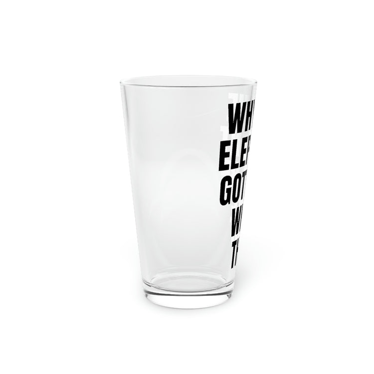 Beer Glass Pint 16oz Funny Saying Why The Elephant Gotta Be White Sarcasm Gags Elephants Women Men Fun Pun Wife