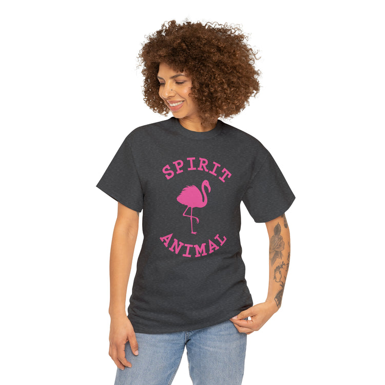 Shirt Funny Spirit Animal Flamingo Bird Lover Wildlife Colorful Hilarious Nature Unique T-Shirt Unisex Heavy Cotton Tee