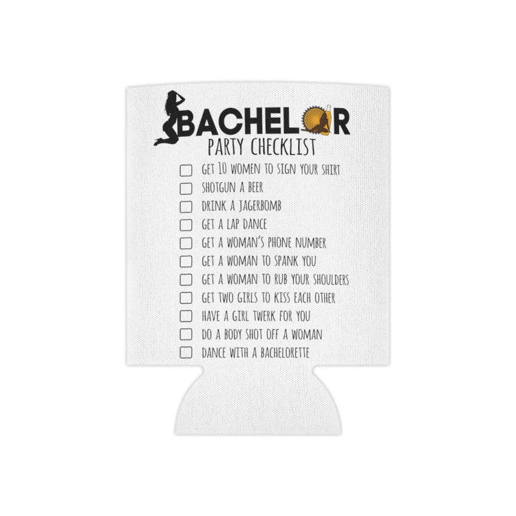 Beer Can Cooler Sleeve  Novelty Bachelors Funny Bridal Marriage Checklist Bride Humorous Engagement