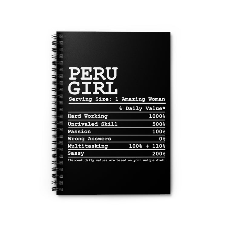 Spiral Notebook  Humorous Camisa Blusa Enthusiast Peruano Pride Patriotic Novelty Nationalism Peruvians Nationalistic Lover