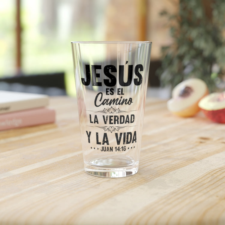 Beer Glass Pint 16oz  Novelty Worship Prayer Religious Holy Writ God Book Lover Humorous Christianity