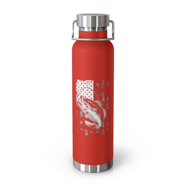 Copper Vaccum Insulated Bottle 22oz  Novelty Nationalistic Fishermans Angling Trawling Lover Hilarious Patriotic Trawler Angler Farming Fishes
