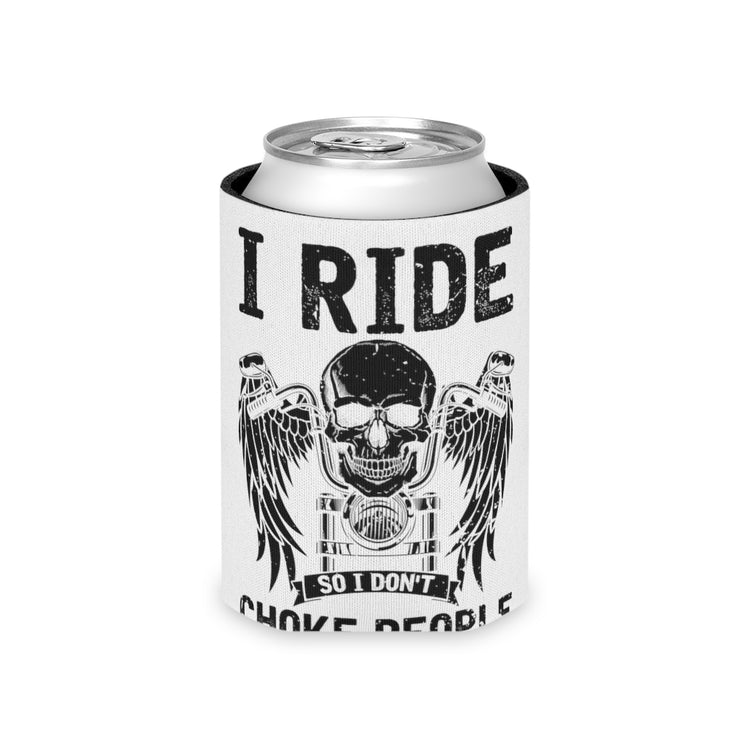 Beer Can Cooler Sleeve Vintage Skulls Illustration Motorcyclists Sarcastic Saying Retro Cyclists