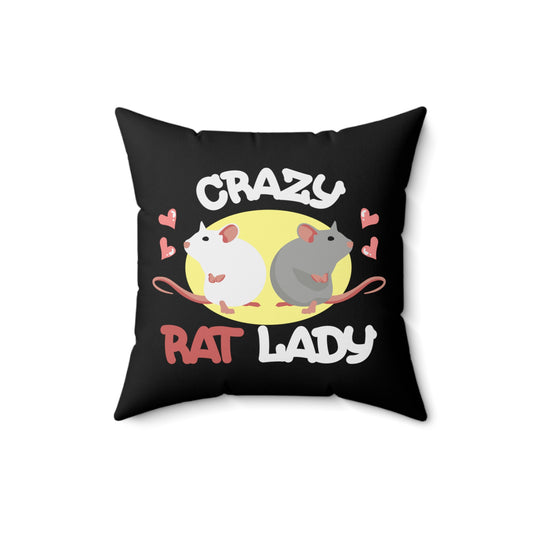 Humorous Crazy Rat Lady Moles Illustration Hilarious Roborovski Graphic Men Women T Shirts Spun Polyester Square Pillow