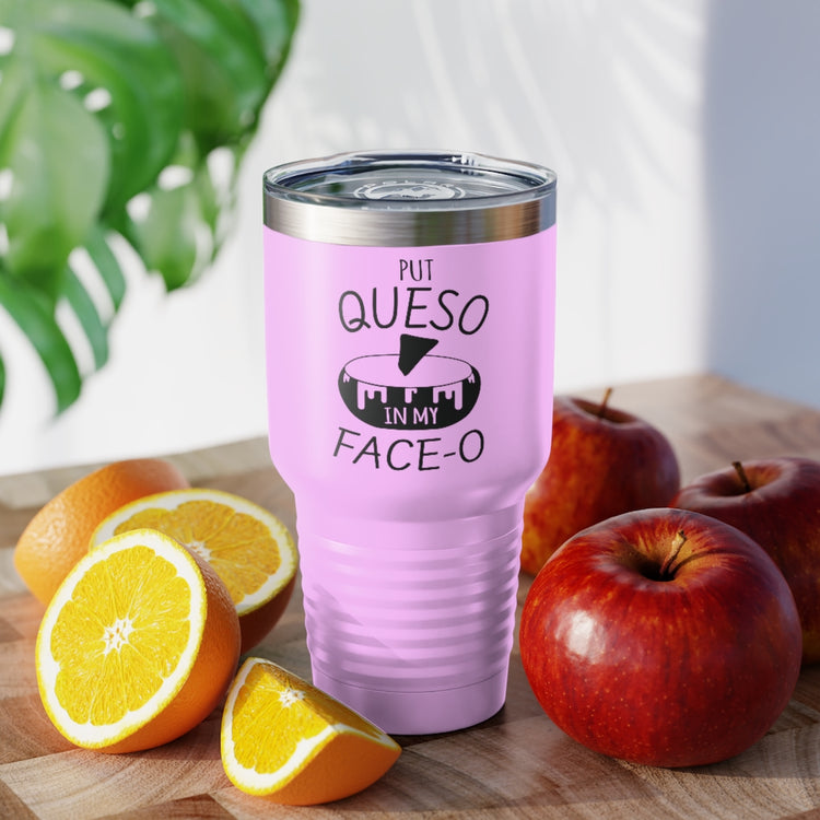 30oz Tumbler Stainless Steel Colors Humorous Mexican Queso Enthusiasts Food Illustration Puns Hilarious Foods