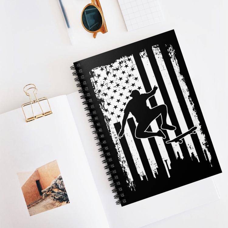 Spiral Notebook   Humorous Patriotic Nationalism Skateboarding Leisure Fan Hilarious Extreme