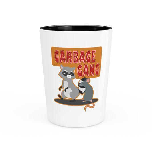 Shot Glass Party Ceramic Tequila Funny Garbage Gang Opossum Raccoon Critters  Backyard Street Possum Local Skunk