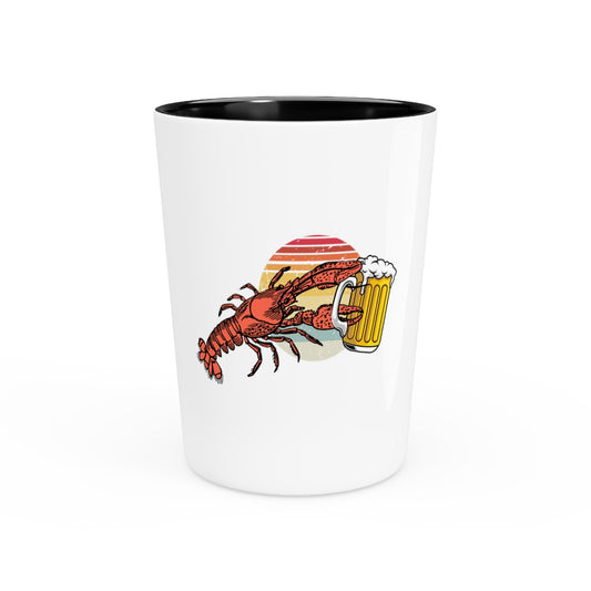 Shot Glass Party Ceramic Tequila Hilarious Lobsters Opening Drinks Vacationing Illustration Vintage Seafood Alcohol Openers Graphic Mockery