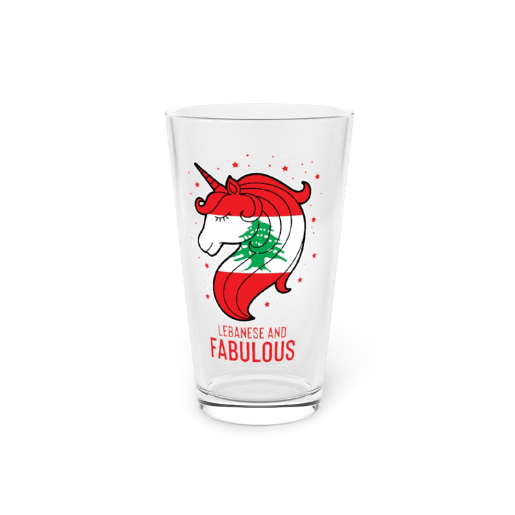 Beer Glass Pint 16oz Humorous Lebanese Christmas Magical Horse Nationalistic Novelty Nationalism