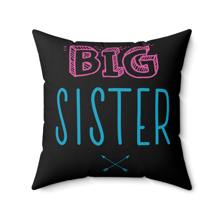 Big Sister Announcement Little Spun Polyester Square Pillow