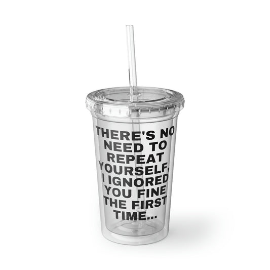 16oz Plastic Cup Humorous Ignoring Introvert Sarcastically Ironic Statements Funny Disregarding Awkward Mockery Puns