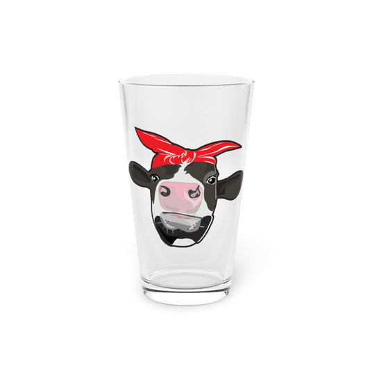 Beer Glass Pint 16oz  Cool Cow Vegan Herbivore