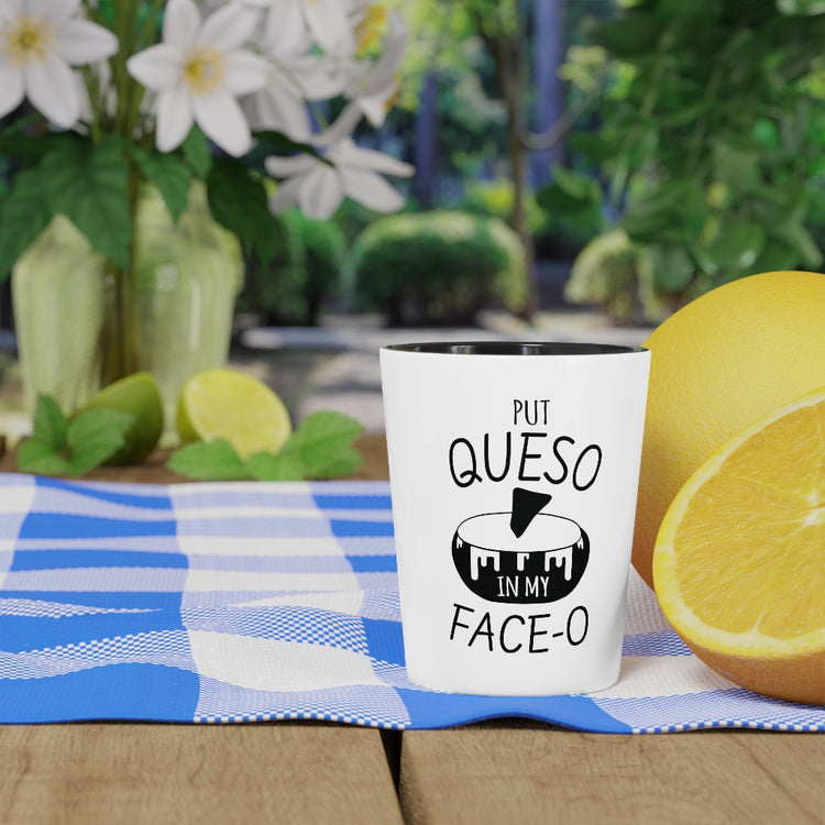 Shot Glass Party Ceramic Tequila  Humorous Mexican Queso Enthusiasts Food Illustration Puns Hilarious Foods