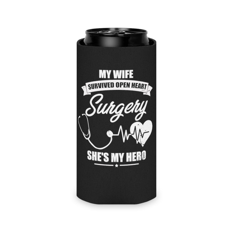 Beer Can Cooler Sleeve Humorous Recuperating Statements Wife Appreciation Graphic Funny Wives