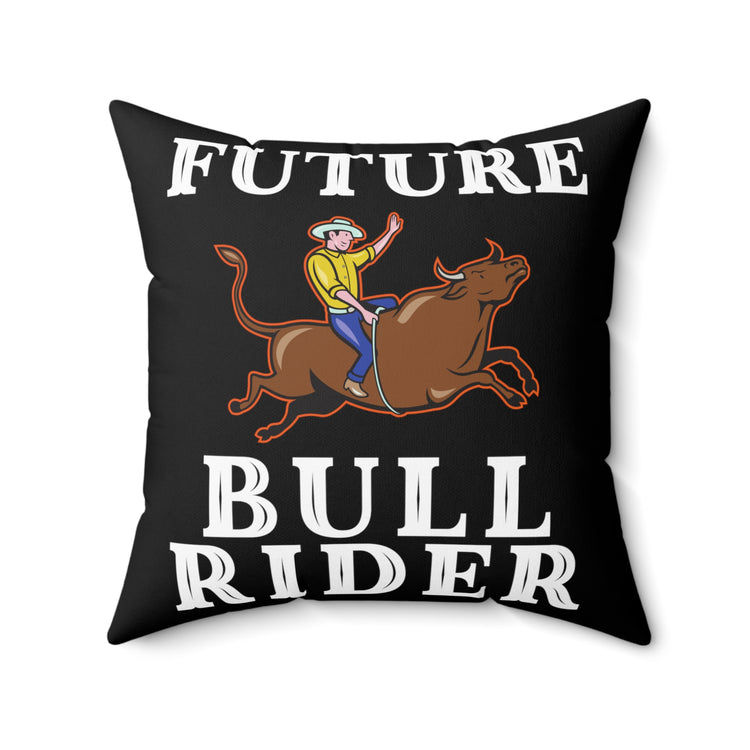 Vintage Rodeo Riding Aspirations Graphic Gag Retro Country Horseback Riding Men Women T Shirt Spun Polyester Square Pillow