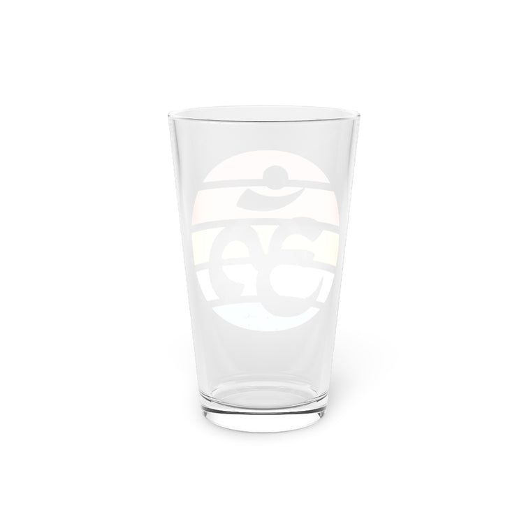 Beer Glass Pint 16oz  Humorous Retro Buddha Faith Beliefs Contemplation Hilarious Lamaism Reflection