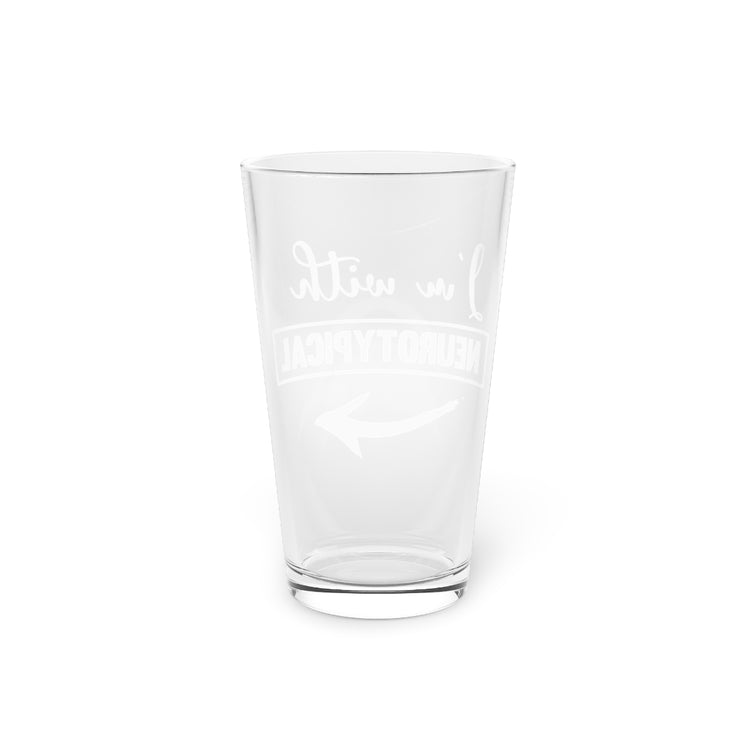 Beer Glass Pint 16oz Novelty Disorders Sympathy Autism Awareness Schizophrenia Novelty Inspirational Genetic Mutations Syndrome Pun