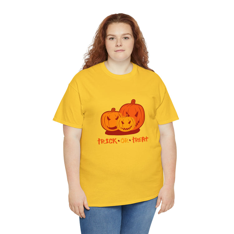 Shirt Funny Trick Or Treat Pumpkin Jack O Halloween Playful costume Lantern Graphic T-Shirt Unisex Heavy Cotton Tee