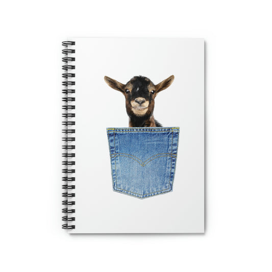 Spiral Notebook Funny Graphic Pocket Baby Goats Animal Men Women  Goats School Pocket Bab Husband