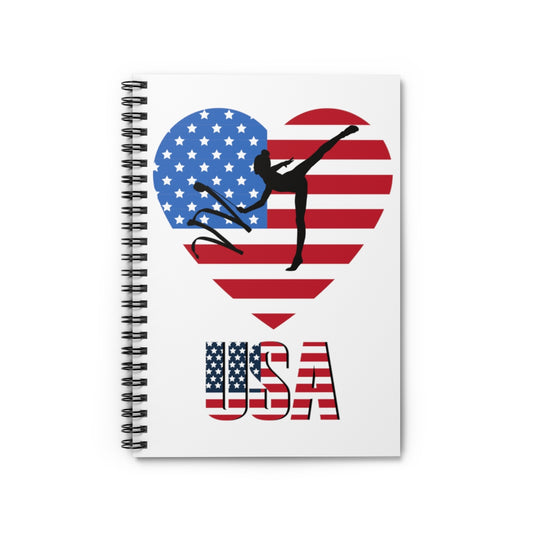 Spiral Notebook Humorous Acrobatics Athletic Patriotic Patriotism Lover Humorous Trampolining Acrobatic Sporty