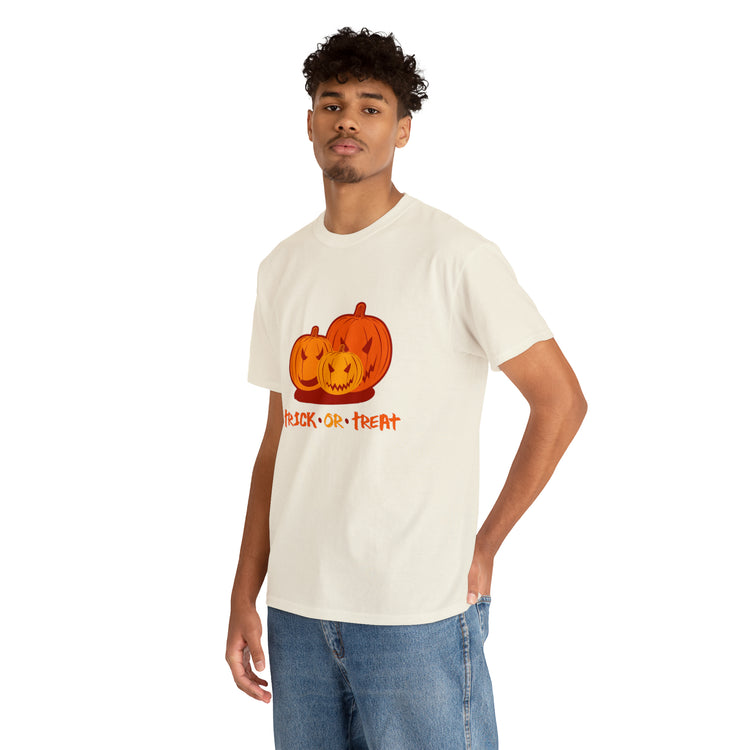 Shirt Funny Trick Or Treat Pumpkin Jack O Halloween Playful costume Lantern Graphic T-Shirt Unisex Heavy Cotton Tee