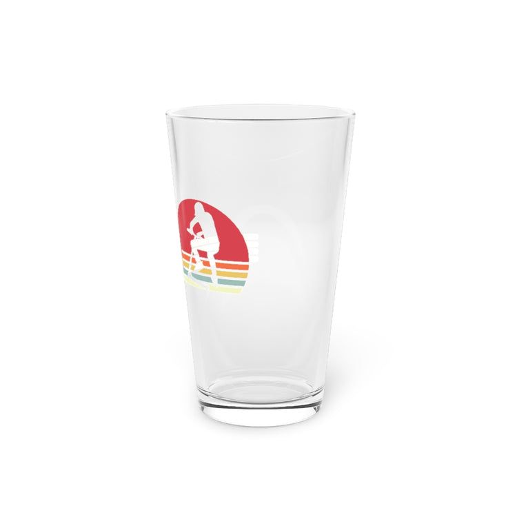 Beer Glass Pint 16oz  Retro Scooter Tricks Enthusiasts Illustration