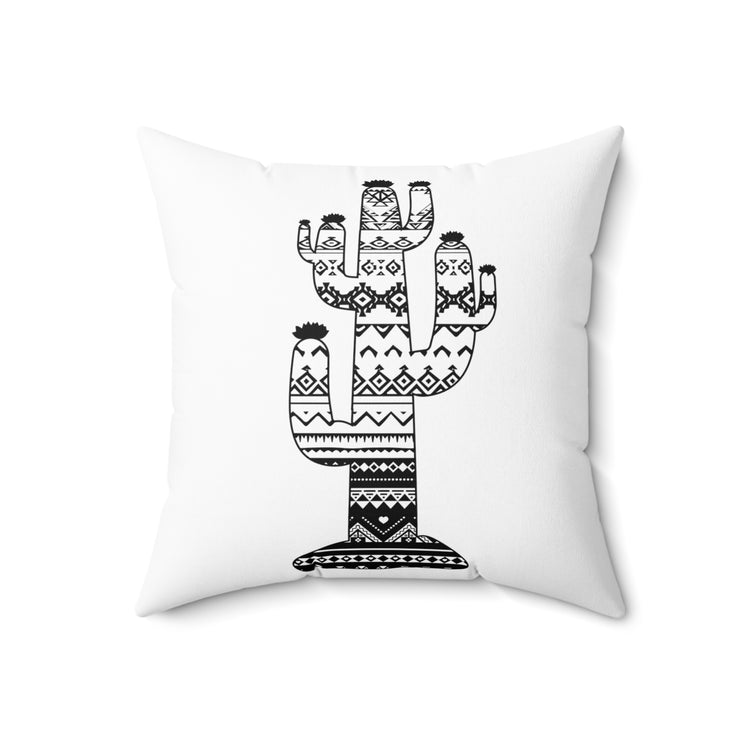 Aztec Cactus For Men and Women Boho Desert Spun Polyester Square Pillow