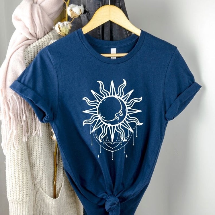 Boho Draping Sun And Moon Festival Gypsy Shirt