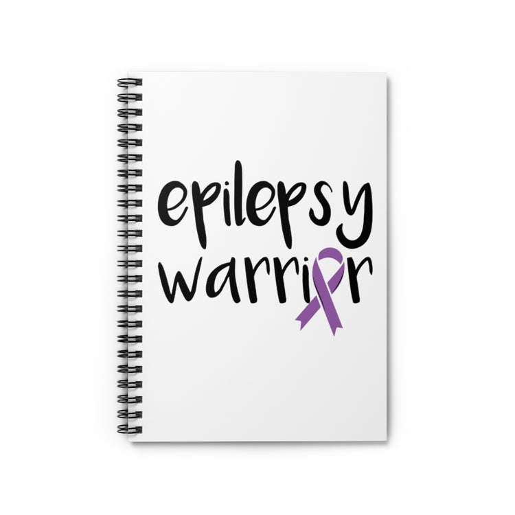 Spiral Notebook   Humorous Epilepsy Fighter Childrens Violet Stripe Supporter Novelty Cramping