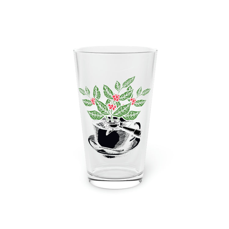 Beer Glass Pint 16oz Novelty Expresso Caffeinated Fruit Herb Shrubs Hilarious Seeds Brewer Brewed Brewery Macchiato