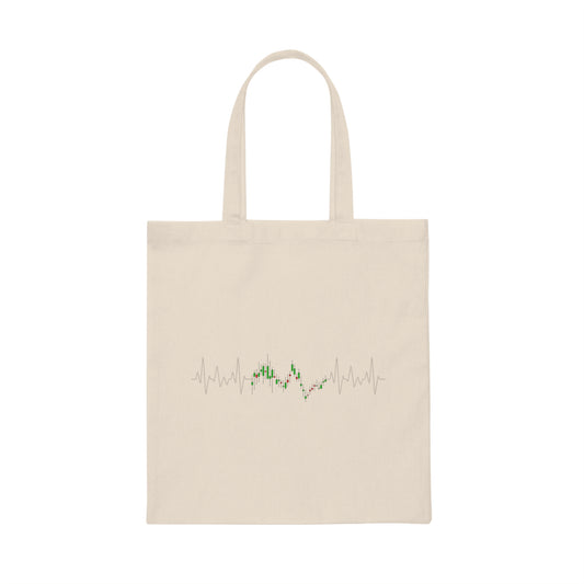 Hilarious Trading Enthusiasts Pulsation Graphic Mockery Pun Humorous Stockholders Heartbeat Illustration Gags Canvas Tote Bag