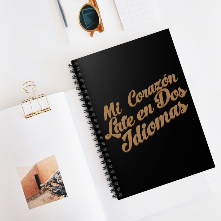 Novelty Bilingual English Spanish Educators Hilarious Linguists Saying Pun Men Women T Shirt Spiral Notebook - Ruled Line