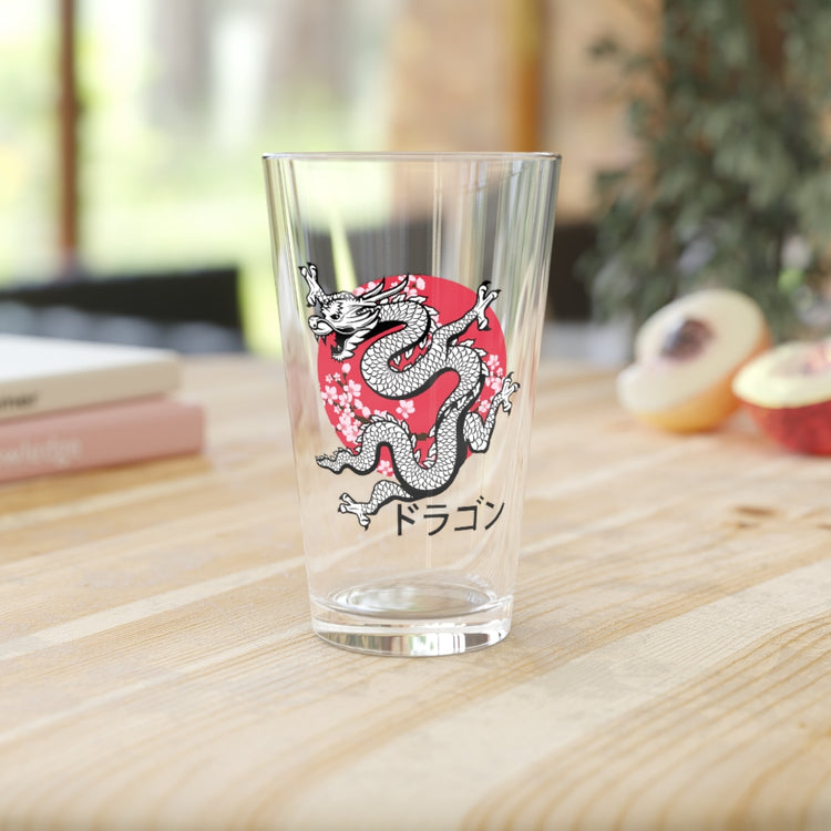 Beer Glass Pint 16oz Hilarious Japan Mythic Creatures Arts Artistic Illustration Humorous History