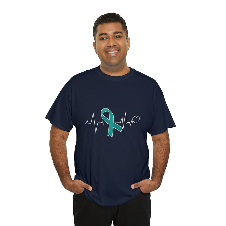 Shirt Funny Ovarian Cancer Awareness Supporters Survivor Support Novelty Medical Health T-Shirt Unisex Heavy Cotton Tee