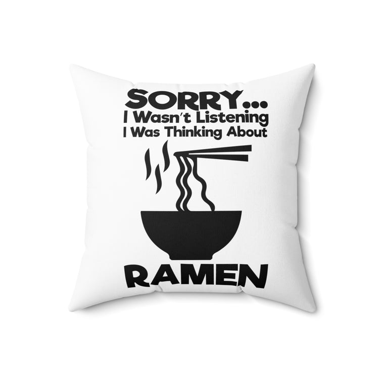 Funny Noodles Enthusiast Graphic Men Women T Shirt Spun Polyester Square Pillow