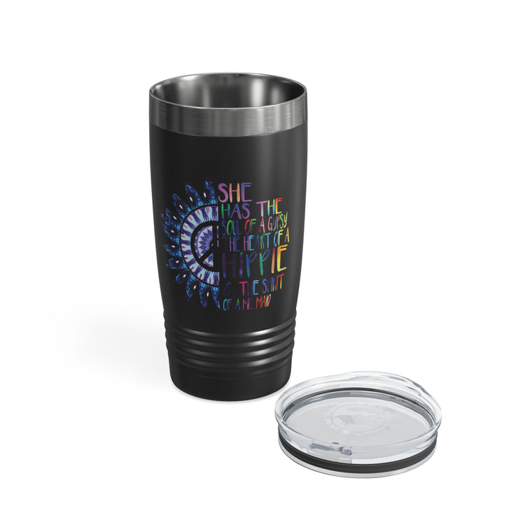 She Has The Soul Of Gypsy Heart Of Hippie Spirit Ringneck Tumbler, 20oz