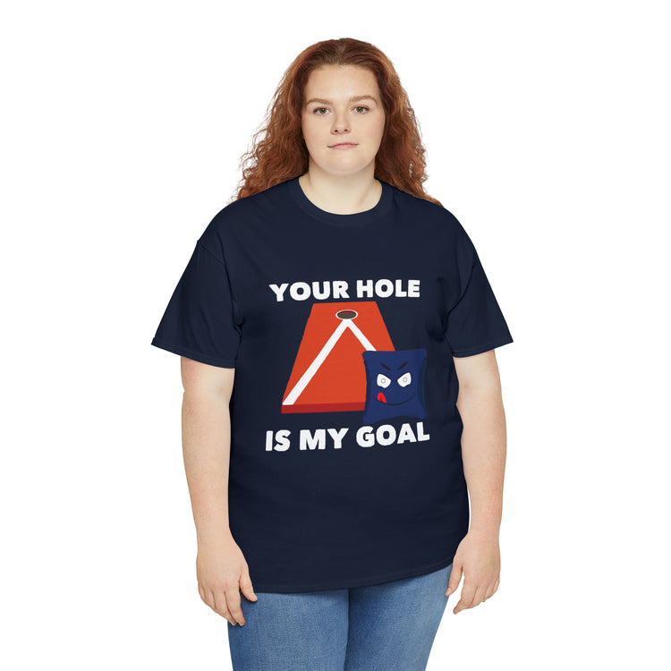 Shirt Funny Your Hole's My Goal Illustration Golfer Hilarious Golf Competition Sports T-Shirt Unisex Heavy Cotton Tee