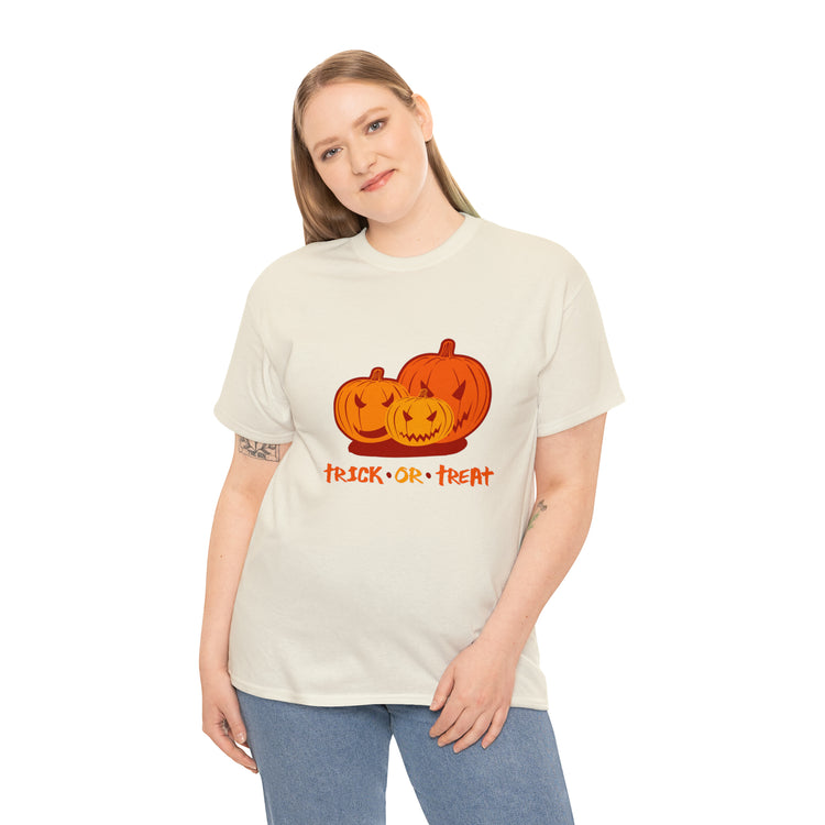 Shirt Funny Trick Or Treat Pumpkin Jack O Halloween Playful costume Lantern Graphic T-Shirt Unisex Heavy Cotton Tee