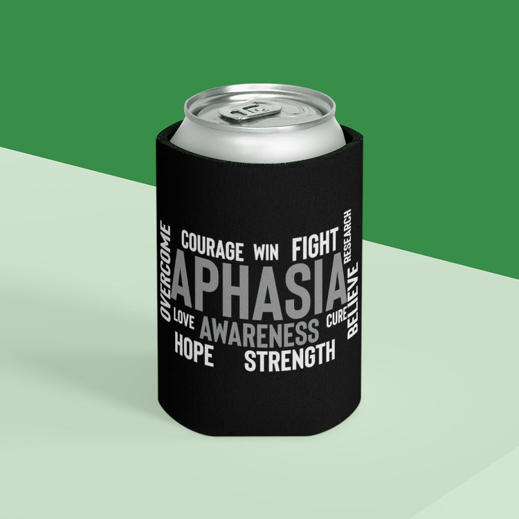 Beer Can Cooler Sleeve Novelty Aphasia Awareness Dysarthria Believer Overcomer Hilarious Silent Muffled Silenced Brain Disease