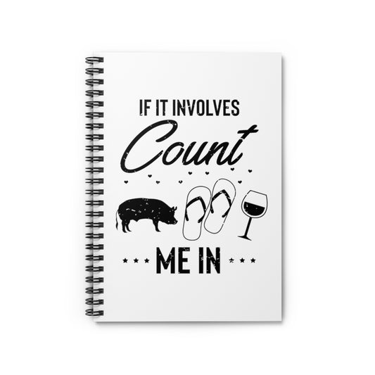 Spiral Notebook   Hilarious If It Involves Wine Flops Pigs Leisure Enthusiast Humorous