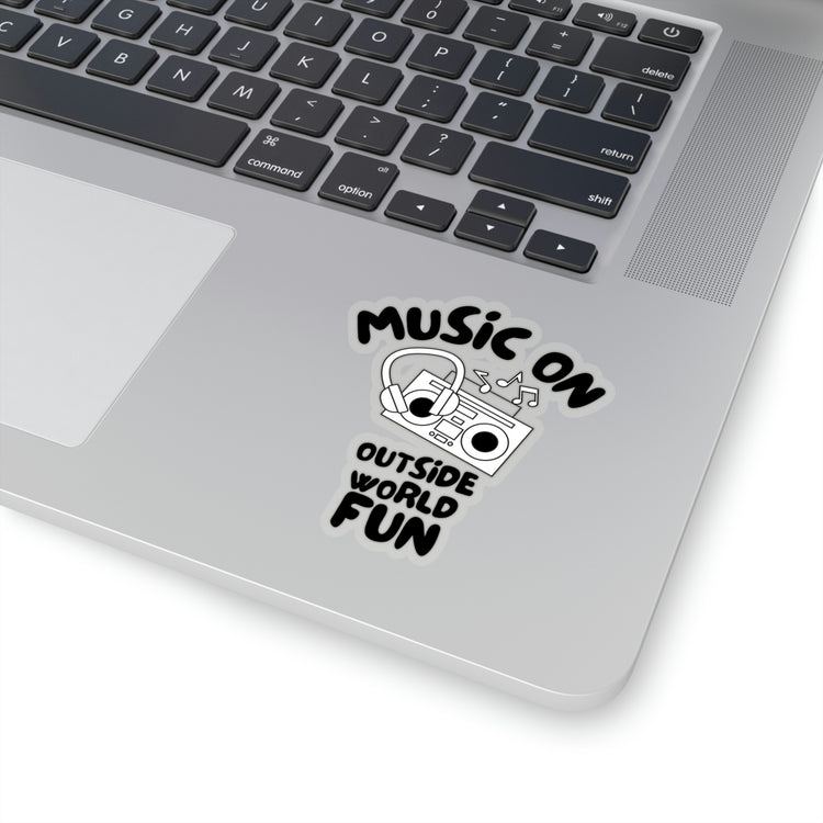 Sticker Decal Funny Sayings Music On World Off Introvert Sassy Sarcasm  Women Men Sayings Husband Mom Father