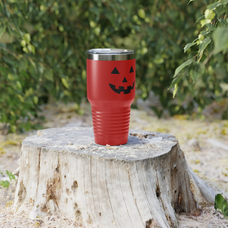 30oz Tumbler Stainless Steel Colors  Humorous Pumpkins Illustration Tricks Treats Enthusiasts Pun Hilarious Tricking