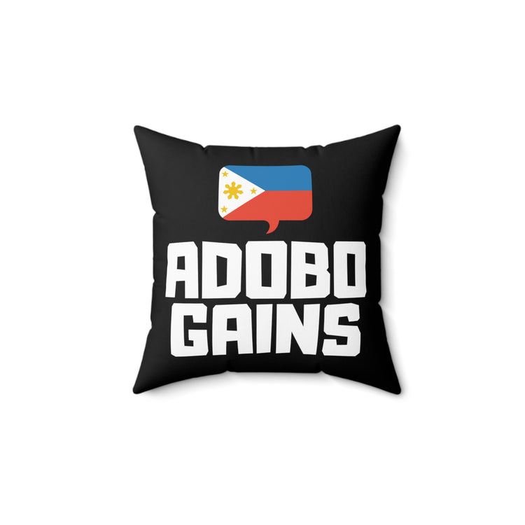 Humorous Adobo Flexing Enthusiasts Filipino Tee Shirt Gift | Funny Foodie Sayings Graphic Men Women T Shirts Spun Polyester Square Pillow