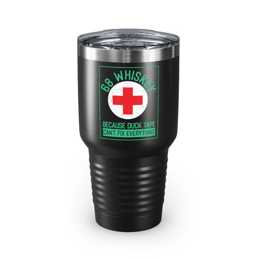 30oz Tumbler Stainless Steel Colors Vintage Paramedics Veterans Distressed Illustration Puns Retro Firefighters