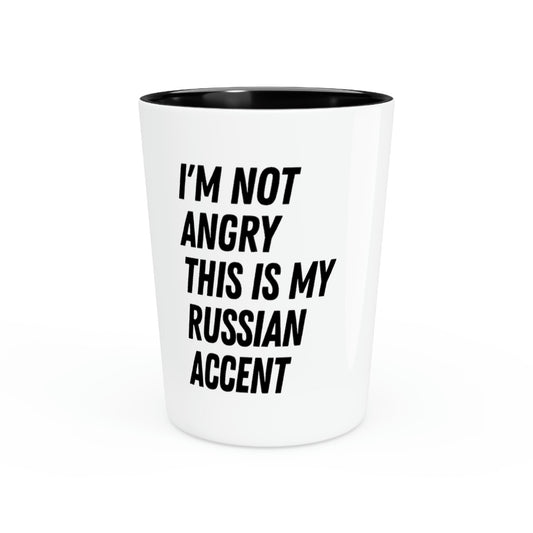 Shot Glass Party Ceramic Tequila Hilarious My Russian Accent Men Women Russia Fathers Wife Husband Pun