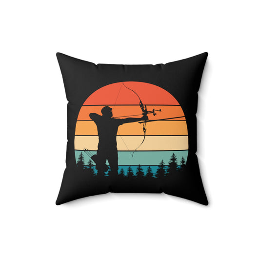 Novelty Old-Fashioned Archer Musketry Toxophilite Enthusiast Hilarious Toxophilitic Toxophily Bowhunting Lover Spun Polyester Square Pillow