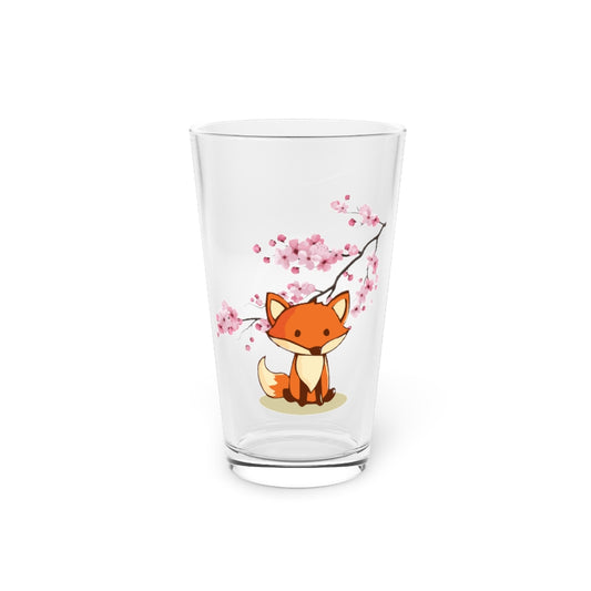 Beer Glass Pint 16oz  Novelty Japan Love Sakura Graphic Cute Vintage Japanese Cherry