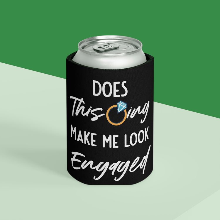 Beer Can Cooler Sleeve Humorous Delighted Fiancee Sarcastic Puns Hilarious Bragging Bride Mockeries Wedding