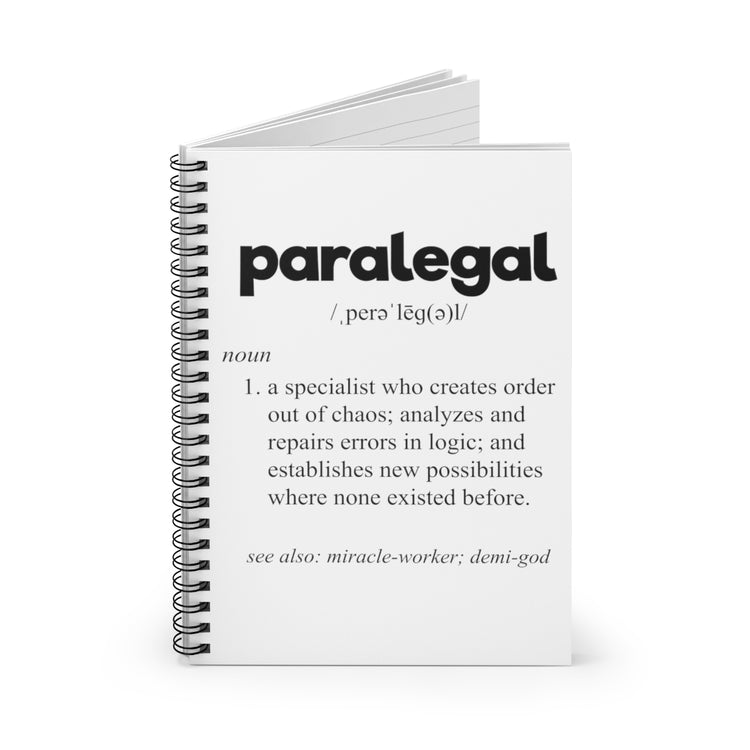 Spiral Notebook  Hilarious Paralegal Meaning Description Legal Assistant Fan Humorous Lawyer
